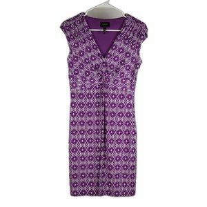 Laundry by Shelli Segal Cap Sleeve V-Neck Sheath Dress Geometric